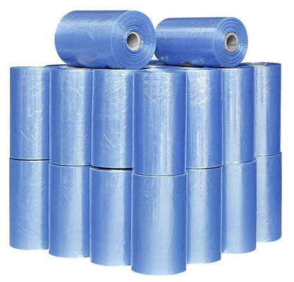 গুণ  Transparent Blue Polyvinyl Chloride PVC Film 30 Micron PVC Heat Shrink Wrap Roll কারখানা