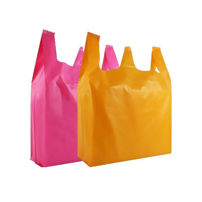 গুণ  30μm Heavy Duty Plastic Vest Carrier Bags LDPE For Restaurants কারখানা