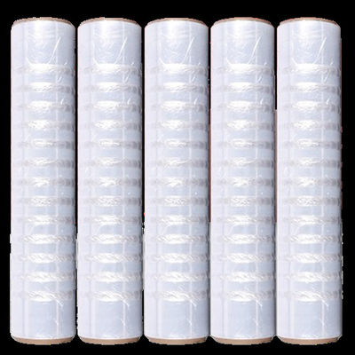 প্যাকেজিংয়ের জন্য 250% প্রসারণ পরিষ্কার LDPE ছিদ্রযুক্ত স্ট্রেচ ফিল্ম 23 মাইক্রোন পুরুত্ব