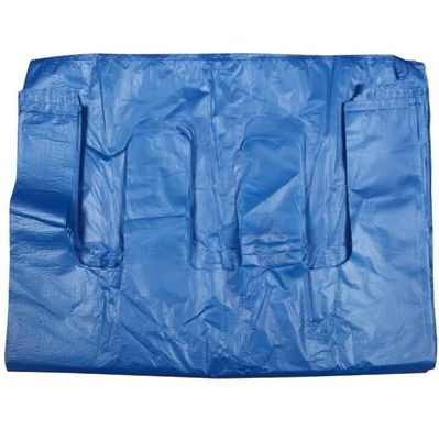 OEM ব্লু ওয়েস্ট স্টাইল প্লাস্টিকের ক্যারিয়ার ব্যাগ 0.03 মিমি বেধ বড় প্লাস্টিকের গ্রোসরি ব্যাগ